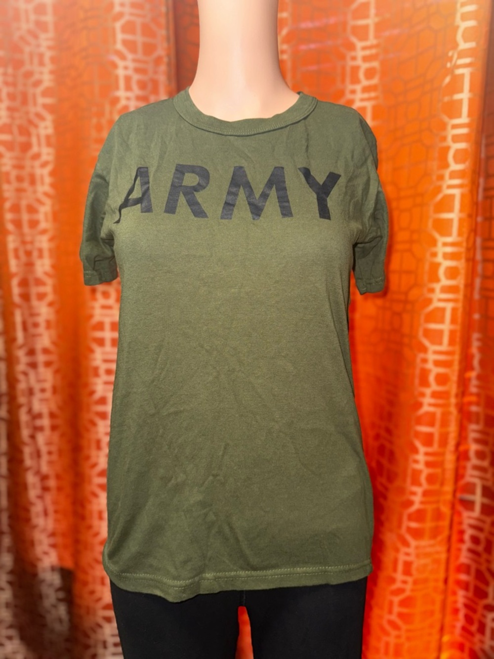 Girls Green Army Graphic T Shirt Size Large